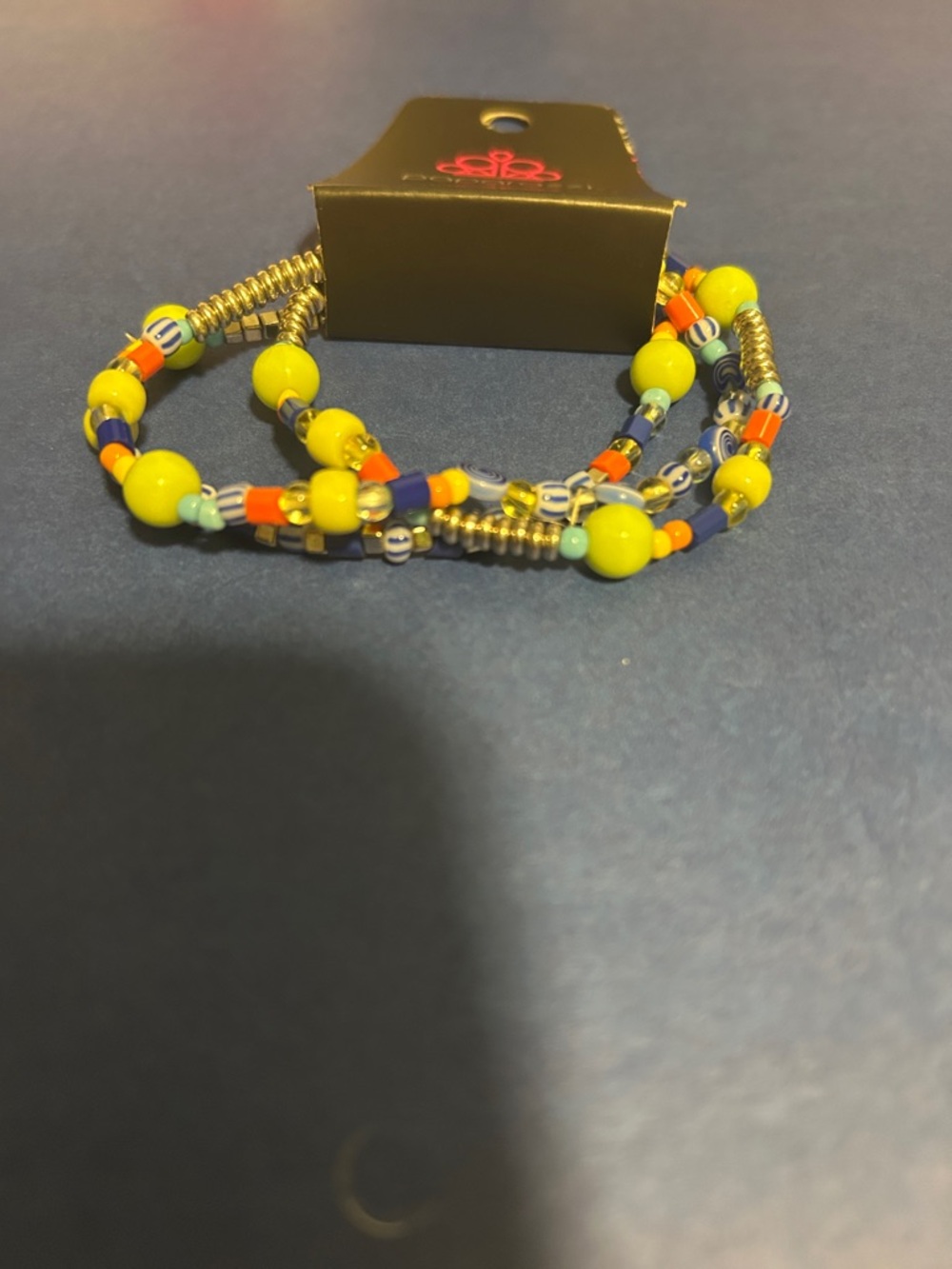 Yellow Beaded Multi-Strand Fashion Bracelet by Unknown Brand